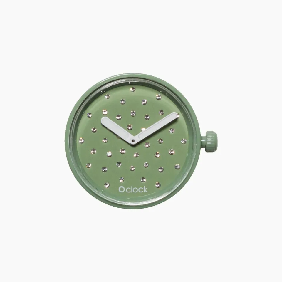 O bag O clock Cristal Sage cadran vert sauge