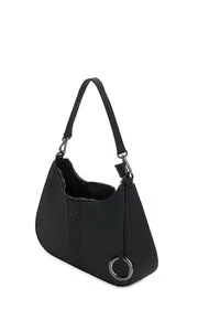 O bag Cortina sac épaule tissu gommé noir zip