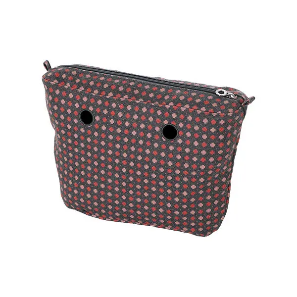 O bag mini sac intérieur zippé tweed géométrique rose