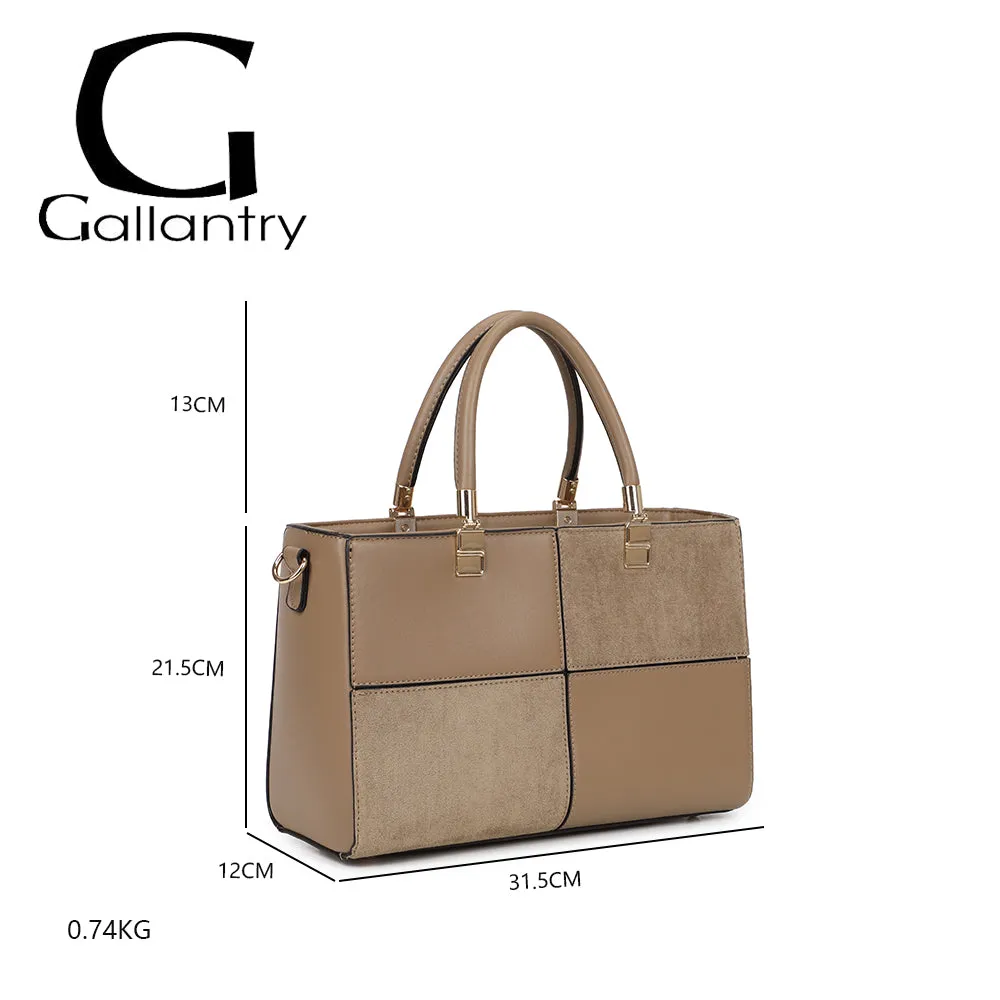 Gallantry Le Quadrille sac à main taupe géométrique