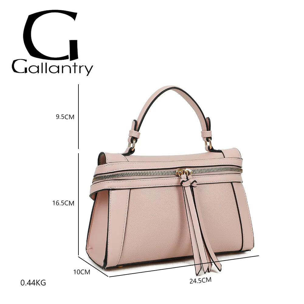 Gallantry Naya sac à main noir simili cuir franges