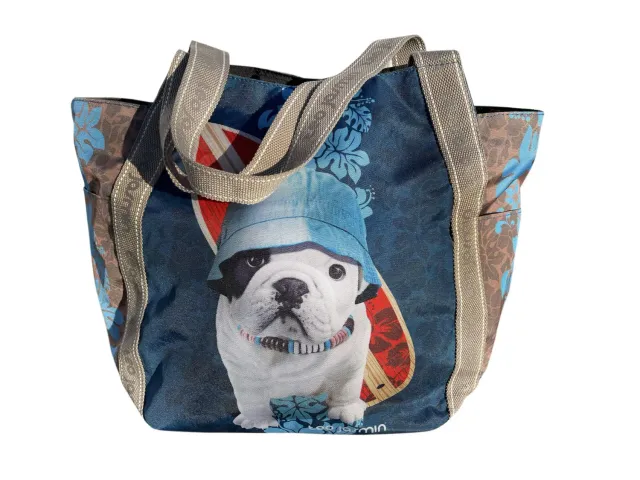 Téo Jasmin Téo Dude cabas bleu motif chien
