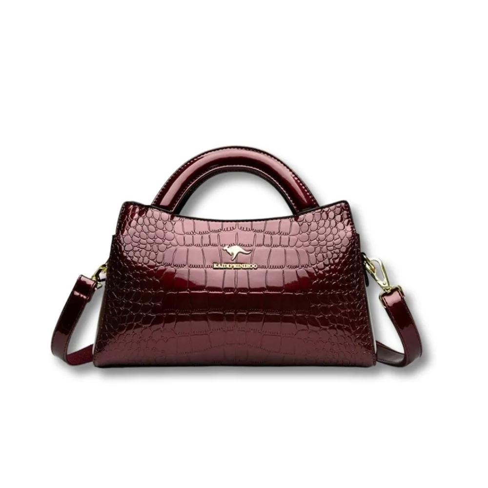 Maison Sacoches Louise sac à main bourgogne effet crocodile