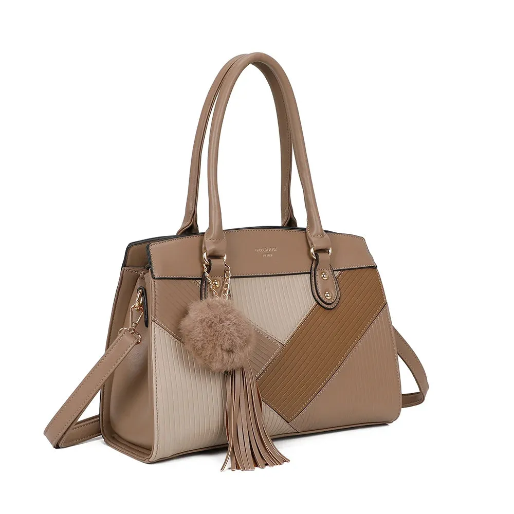 Gallantry Paris Cléo sac à main beige géométrique tablette