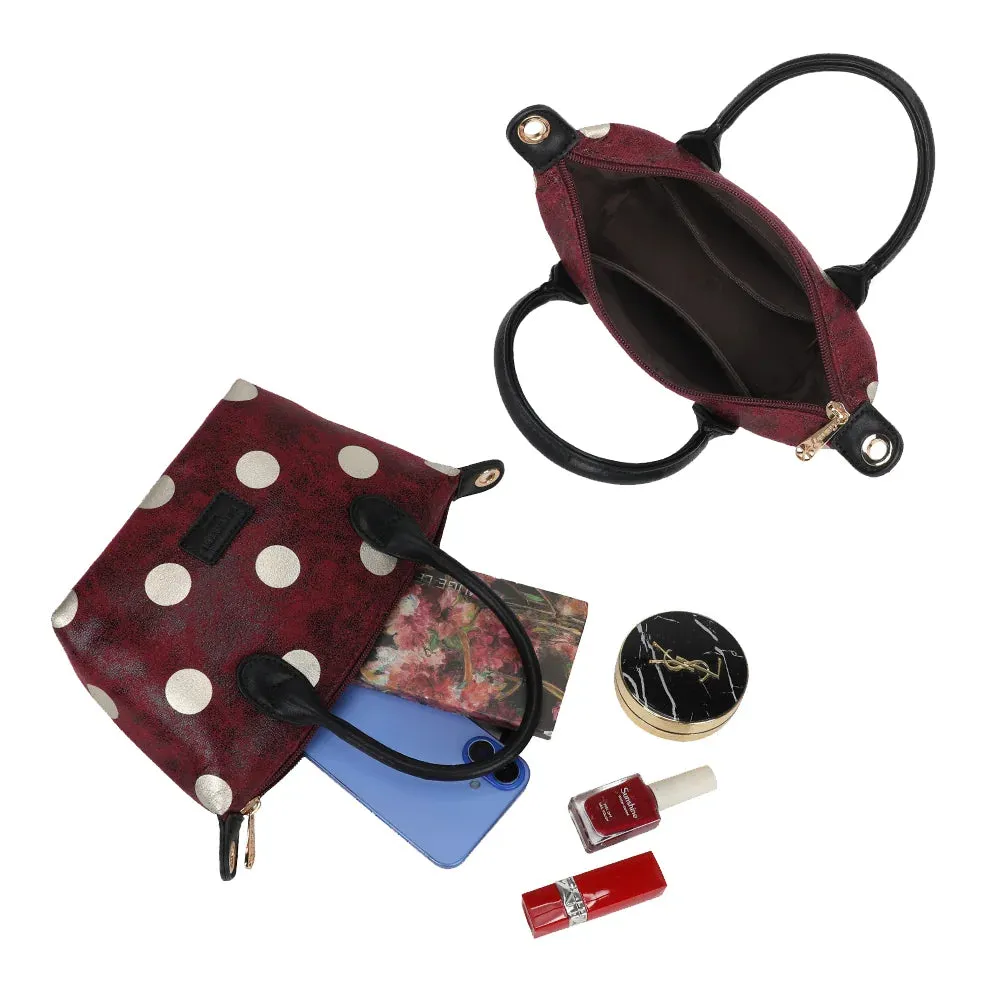 Gallantry Polka petit sac bordeaux pois métal