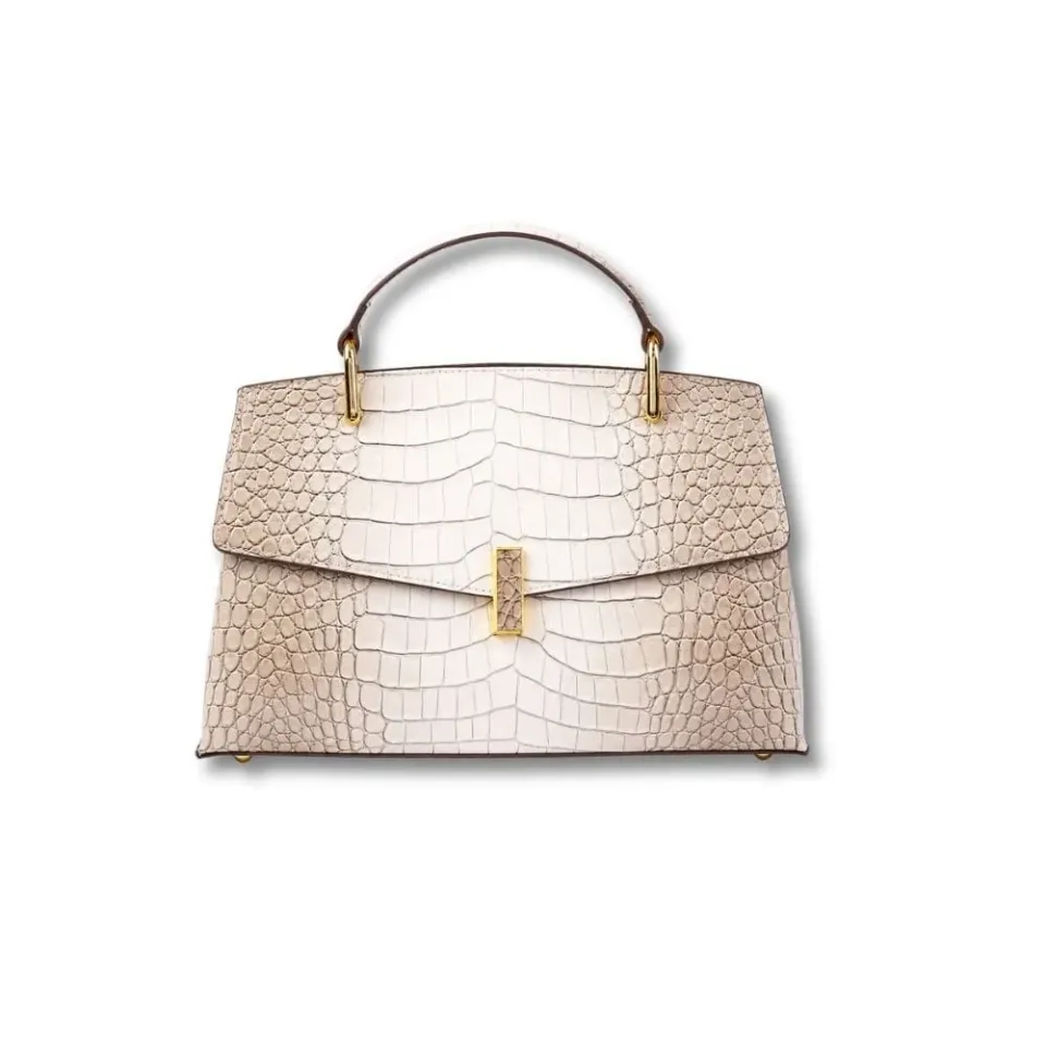 Maison Sacoches Talia sac bandoulière beige croco