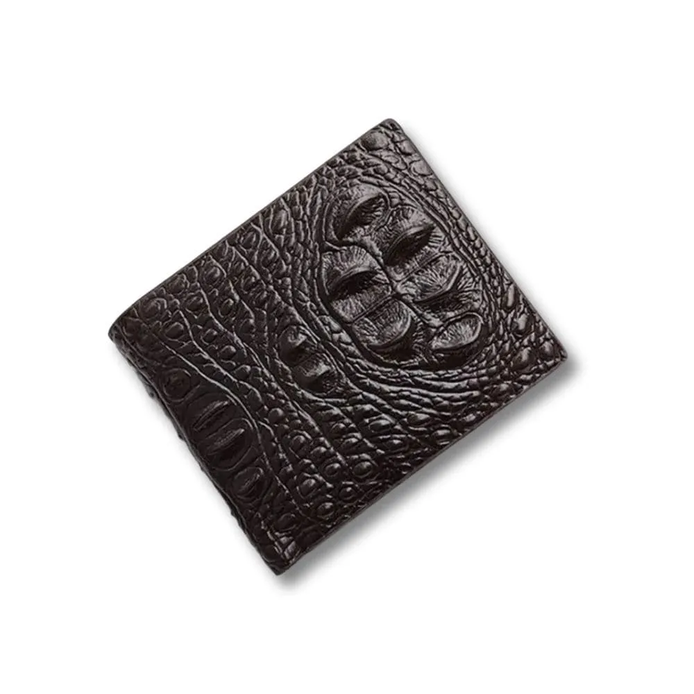 Maison Sacoches Varen Portefeuille Homme Noir Effet Croco