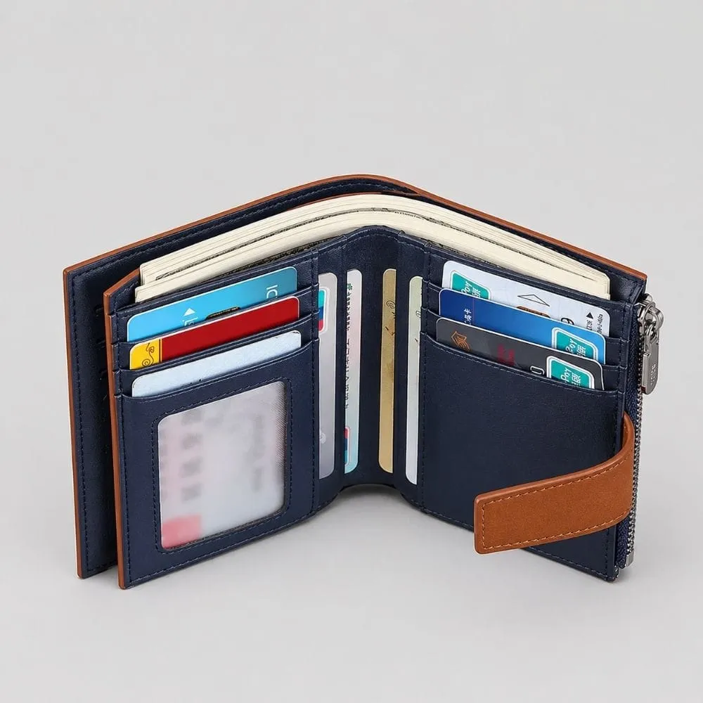 Maison Sacoches Amaya porte-monnaie jean bleu compact