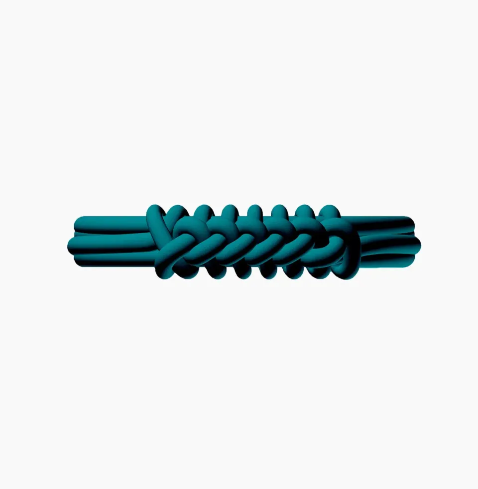O bag Knot Double bracelet silicone bleu pétrole