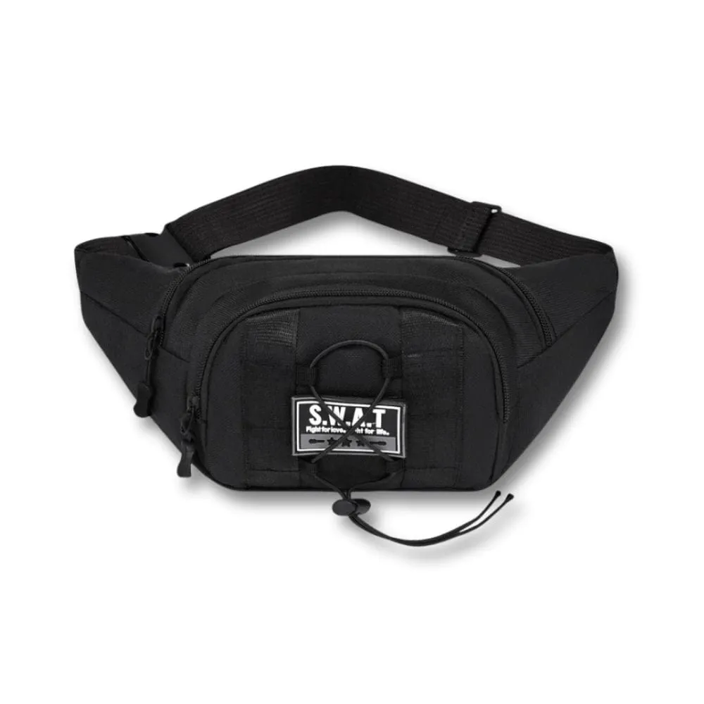 Maison Sacoches Sixian sac banane militaire noir nylon