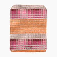O Bag O Pocket rabat raphia rayé fuchsia multicolore