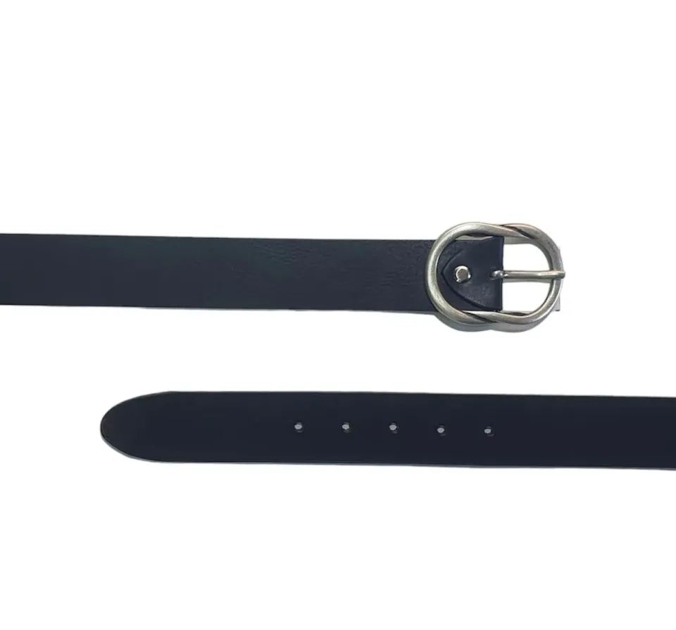 Hexagone Cuir Entrelas ceinture cuir femme noir 85 cm