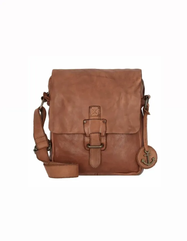 Hexagone Cuir Vegas pochette bandoulière cuir noir homme