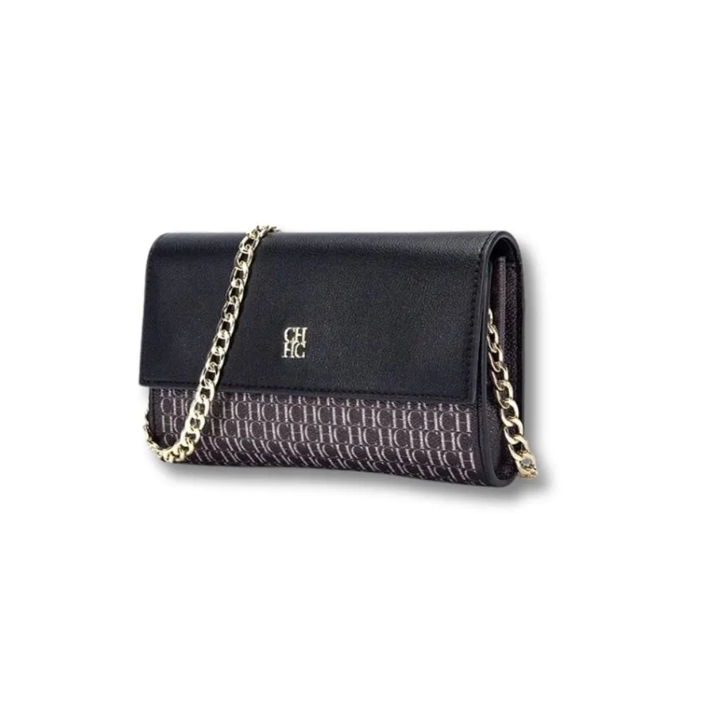 Maison Sacoches Mademoiselle Petit Sac Bandoulière Noir chaîne dorée