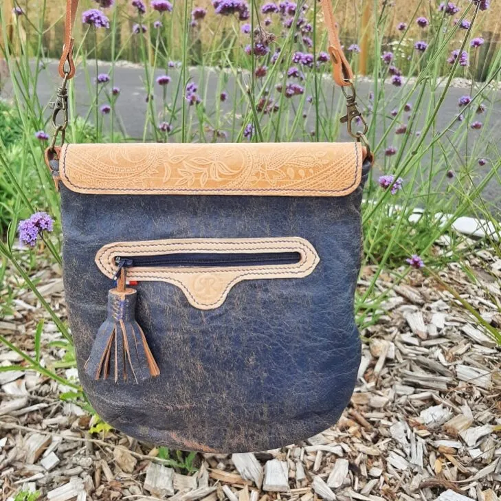 Atelier Anne R Myrlande sac bandoulière bleu jean