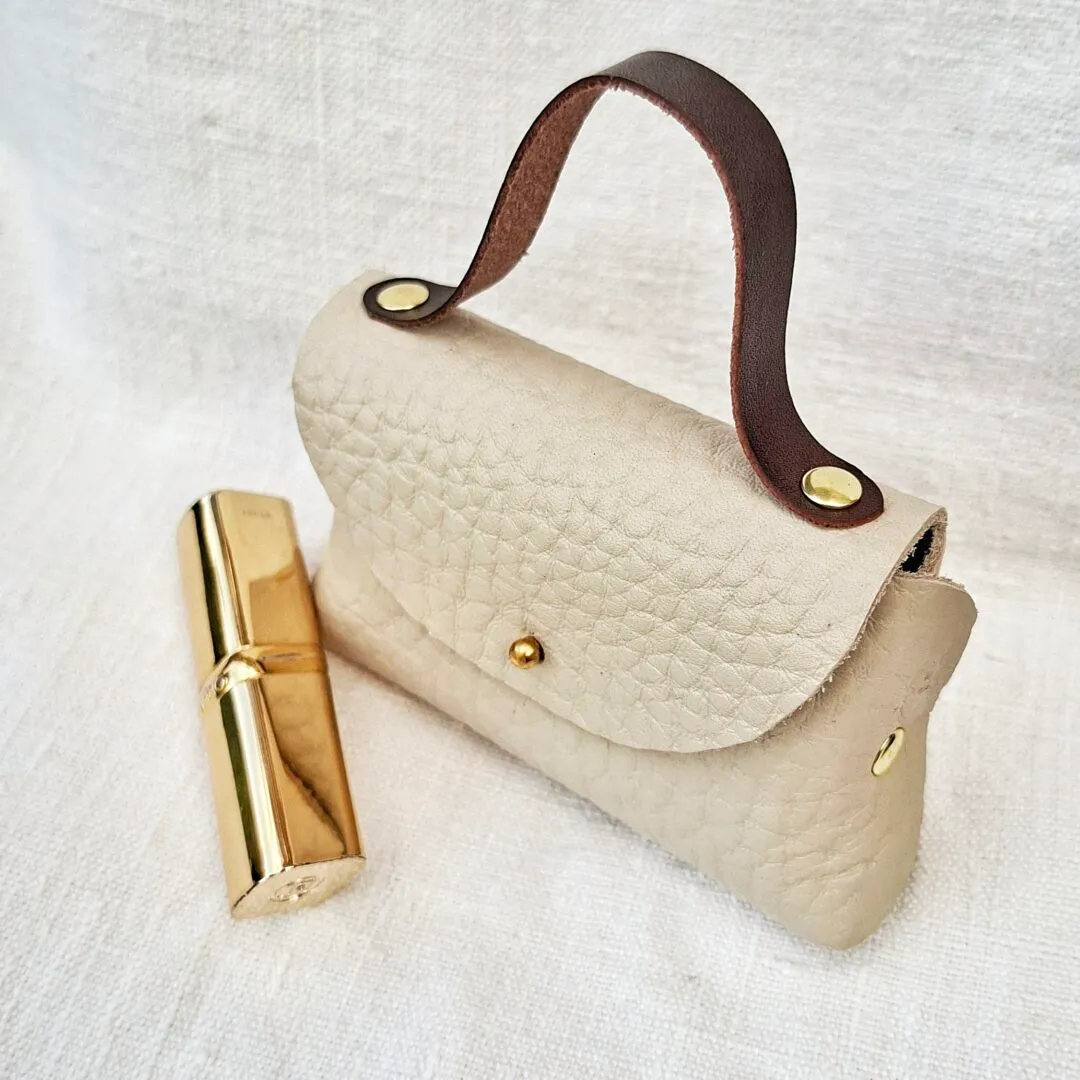 Atelier Anne R petit sac cuir blanc cassé grain café