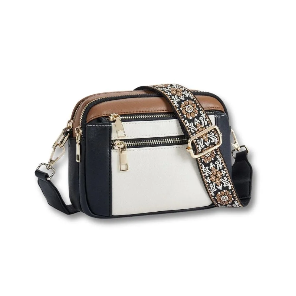Maison Sacoches Flavia sacoche femme cuir PU Brun compact