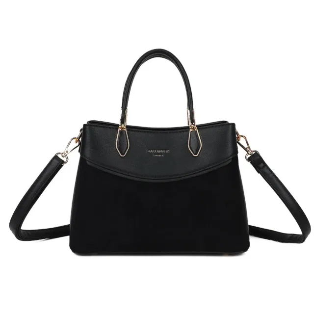 Gallantry Cyrielle sac à main noir grainé velours