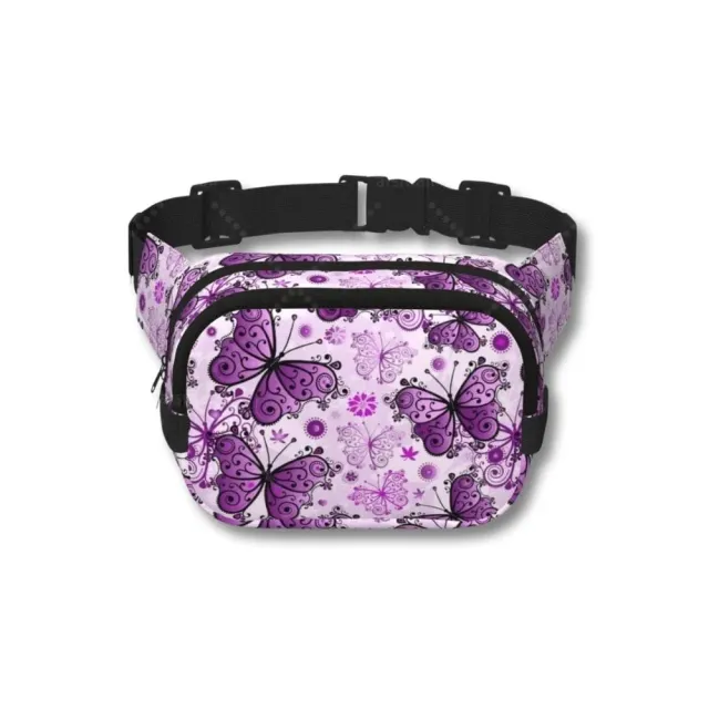 Maison Sacoches Flowers Sac Banane Femme Violet Floral Tissu