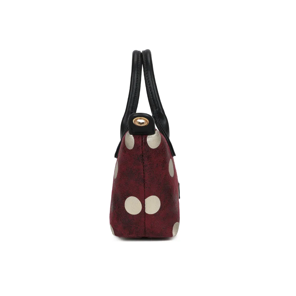 Gallantry Polka petit sac bordeaux pois métal