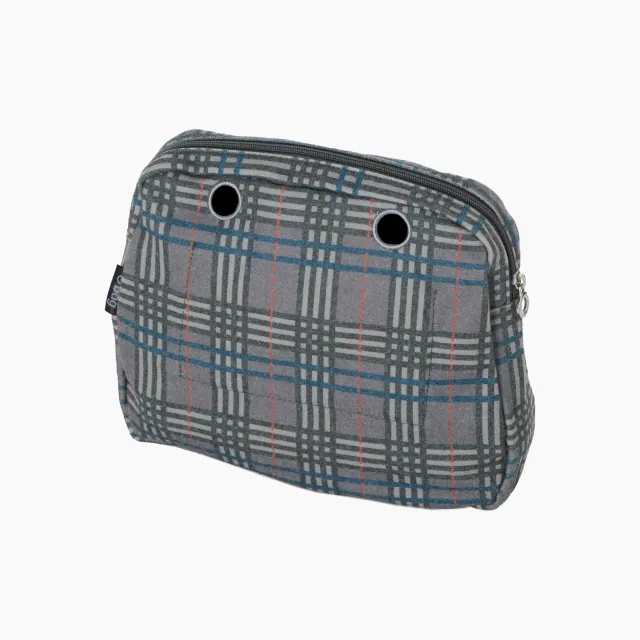 O bag Reverse sac intérieur tissu écossais bleu laguna