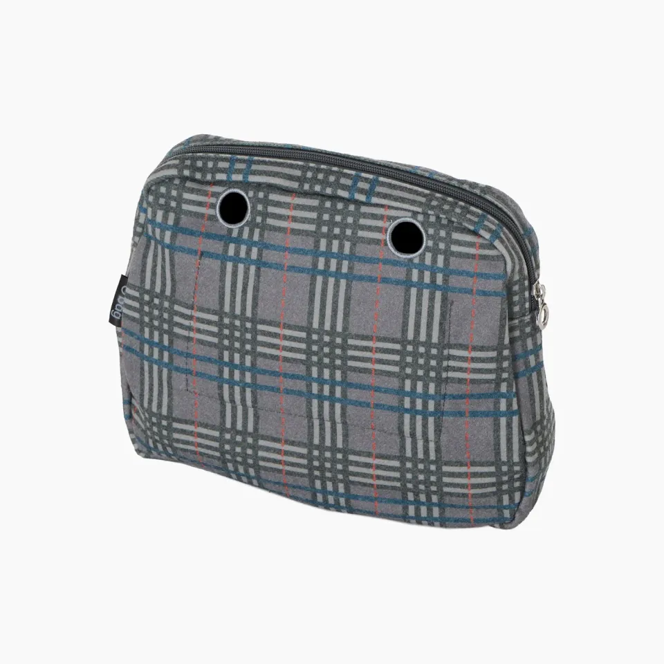 O bag Reverse sac intérieur tissu écossais bleu laguna