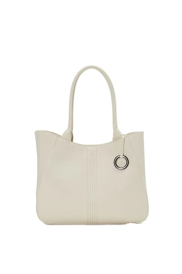 O bag Courmayeur shopper zip tissu beurre