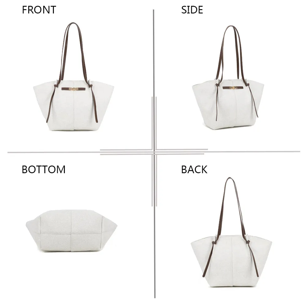 Gallantry Ivory cabas Beige/Coffee évasé léger