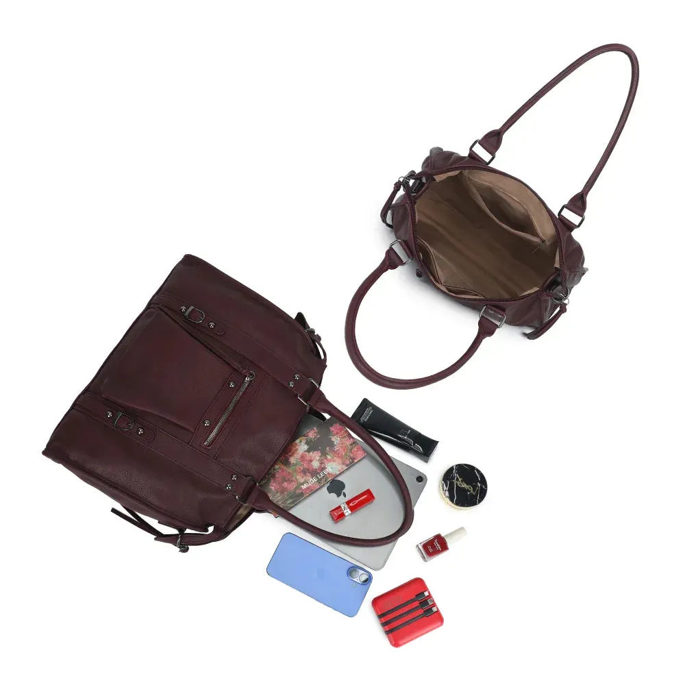 Gallantry Paris Skyla Grand Mat cabas bordeaux zippé