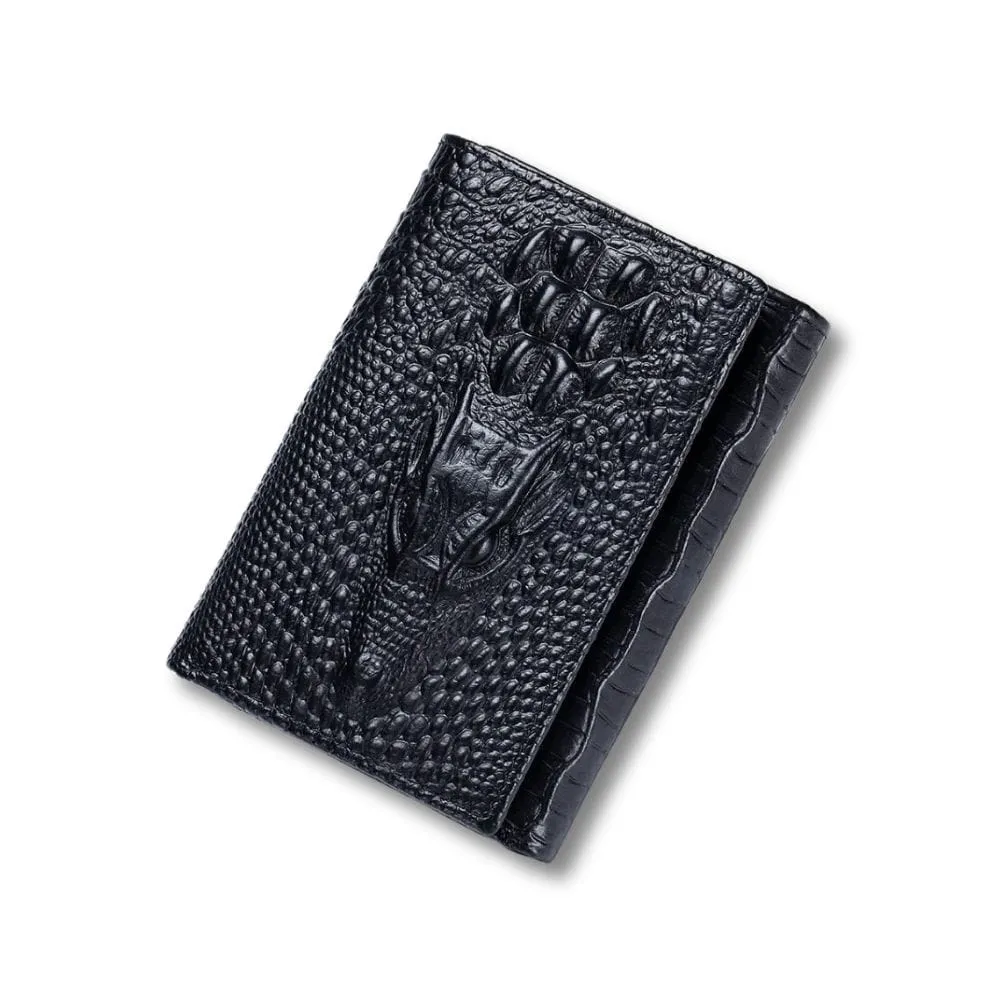 Maison Sacoches Riven portefeuille crocodile jaune cuir