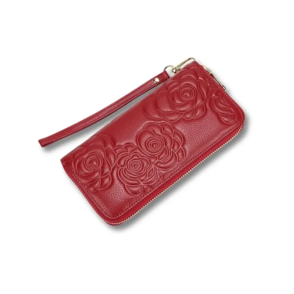 Maison Sacoches Solène portefeuille femme cuir rouge