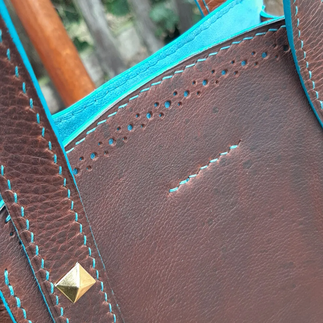 Atelier Anne R Sac Cabas sac cuir pull-up tannage végétal