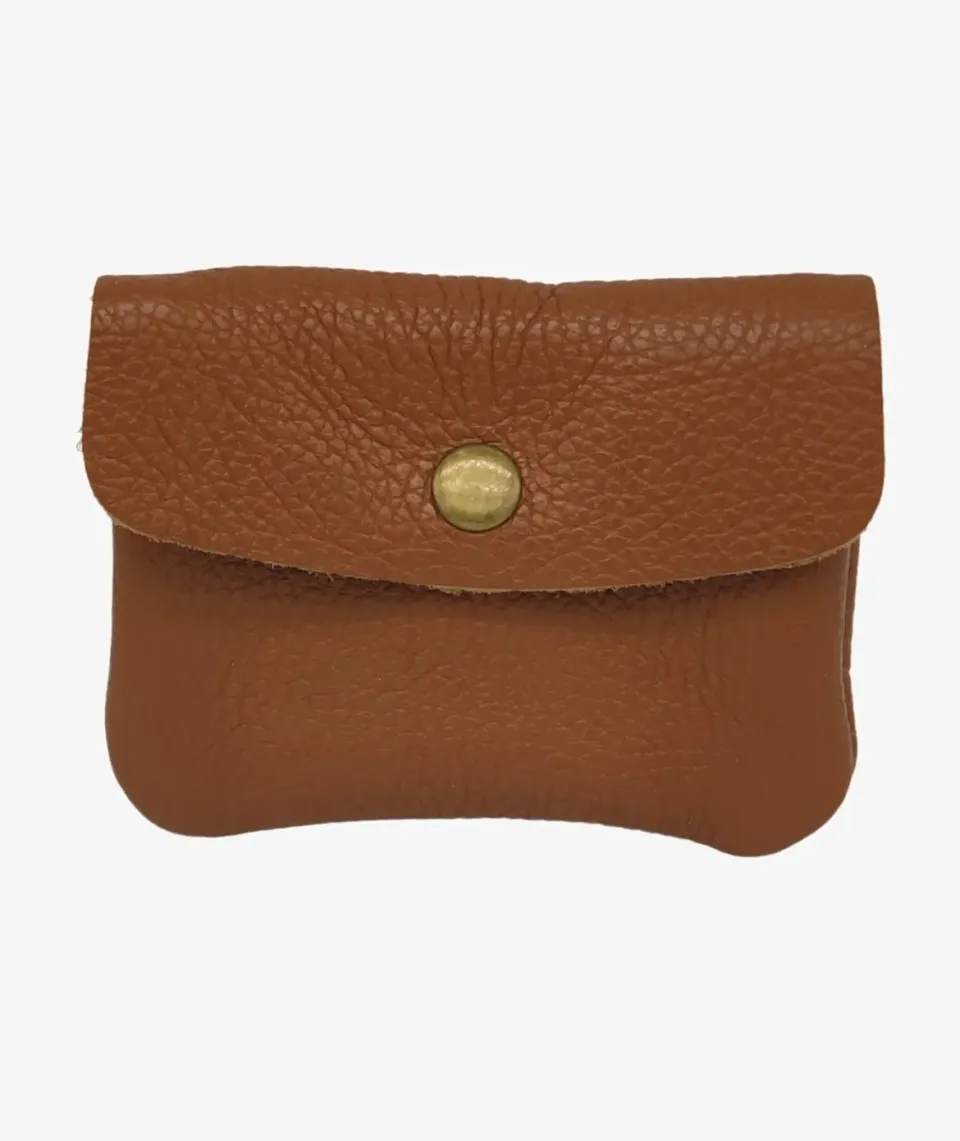 Hexagone Cuir PM Agnès porte-monnaie cuir cognac compact