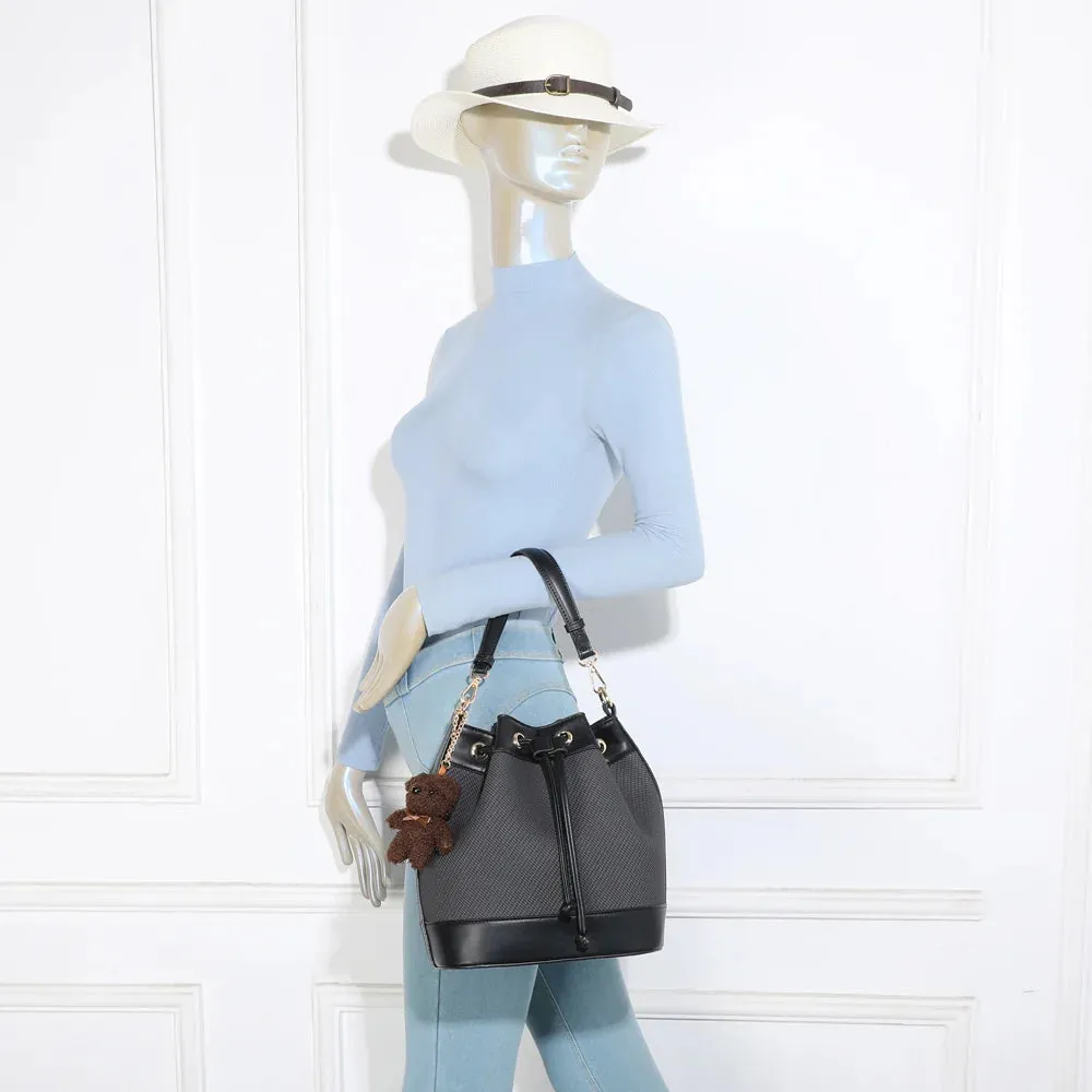 Gallantry Paris Lila Bucket sac seau noir cordon
