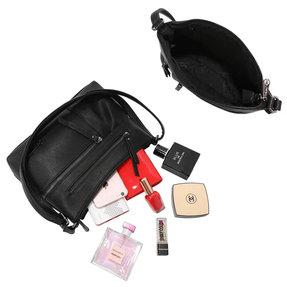 Gallantry Auréane sac bandoulière noir grainé léger