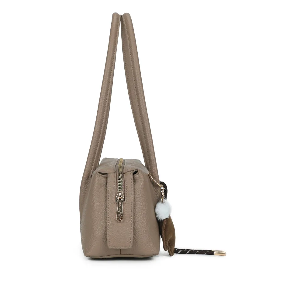 Gallantry Linotte sac à main zippé taupe grainé