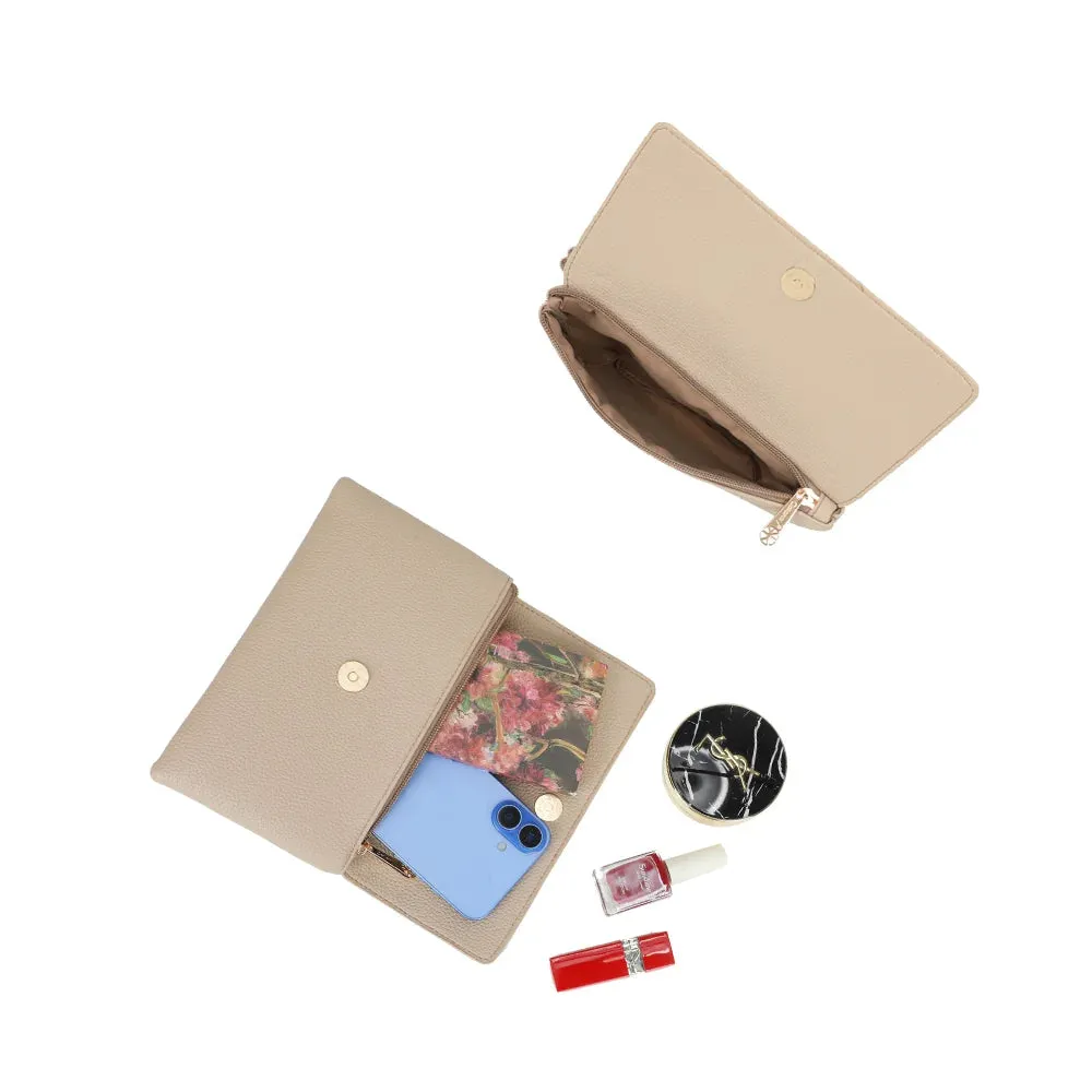 Gallantry Paris Elara pochette bandoulière taupe grainé