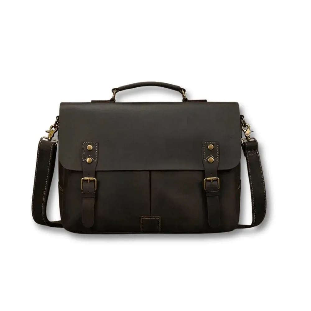 Maison Sacoches Xaren Sacoche Marron 37cm Cuir Ordinateur