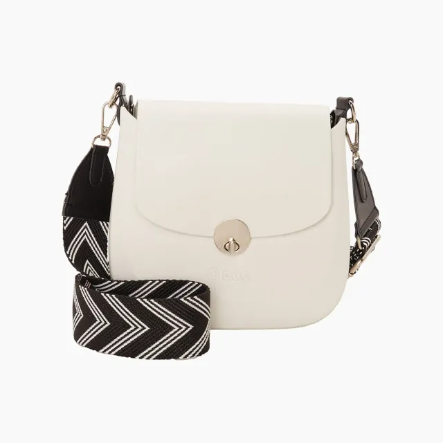 O bag chase sac blanc fleches bandouliere reglable
