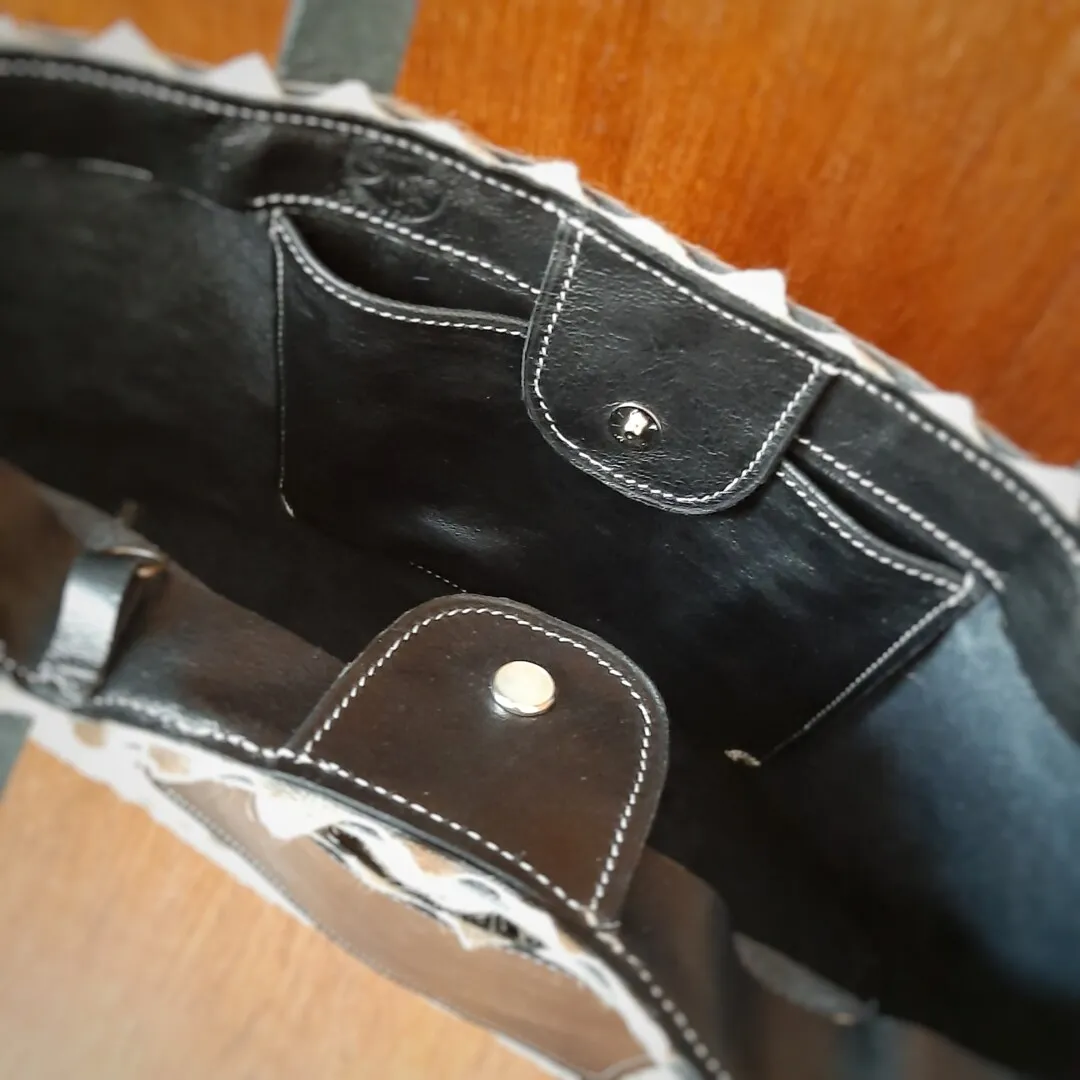 Atelier Anne R Savane sac cabas cuir vachette poil tacheté