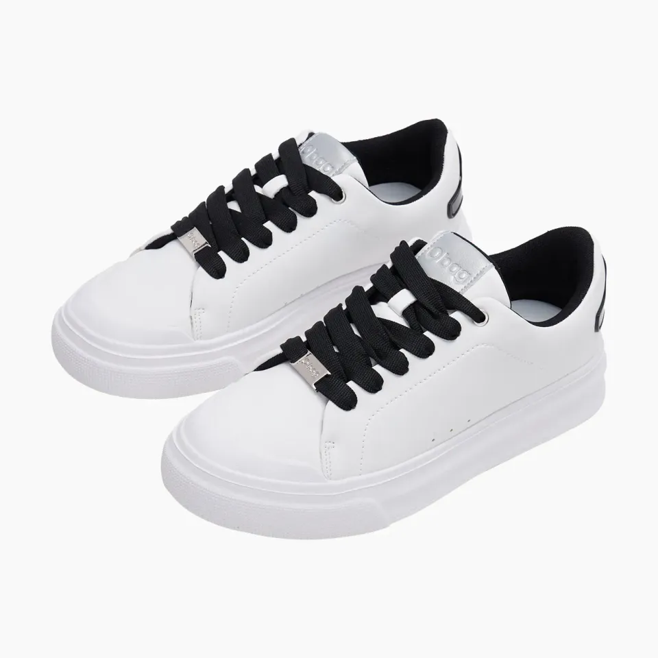 O bag sneakers White baskets blanc noir recyclé