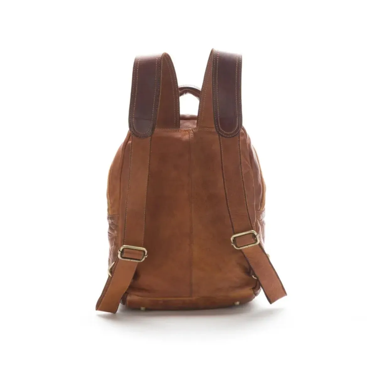 Hexagone Cuir Sad Casiers sac à dos cuir kaki PC