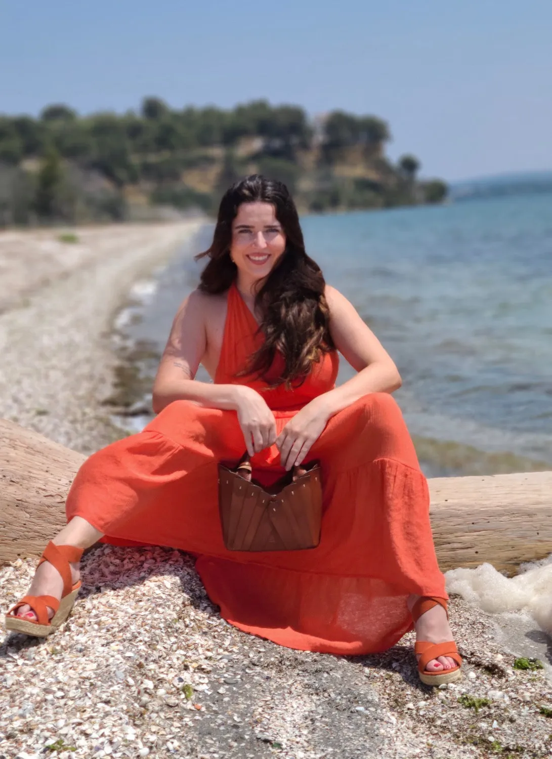 Hexagone Cuir Élégance sac à main cuir cognac