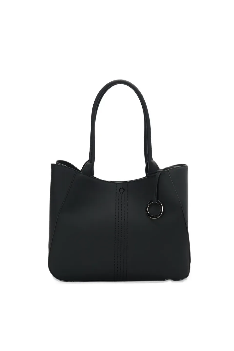 O bag Courmayeur shopper tissu gommé noir