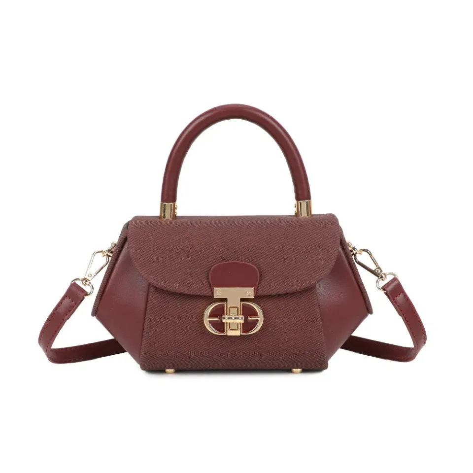 Gallantry Paris Léa mini sac à main bordeaux fermoir doré