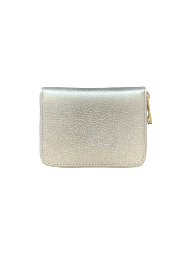 Hexagone Cuir PF Grainé portefeuille cuir Doré zippé