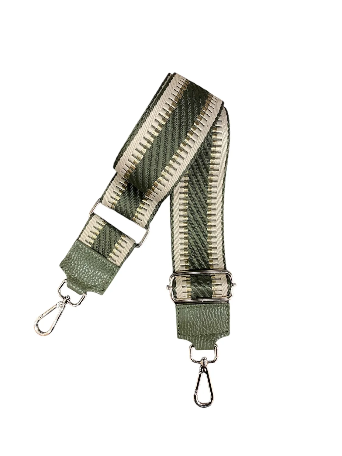Hexagone Cuir Anse Zippé anse sac Beige Doré nylon