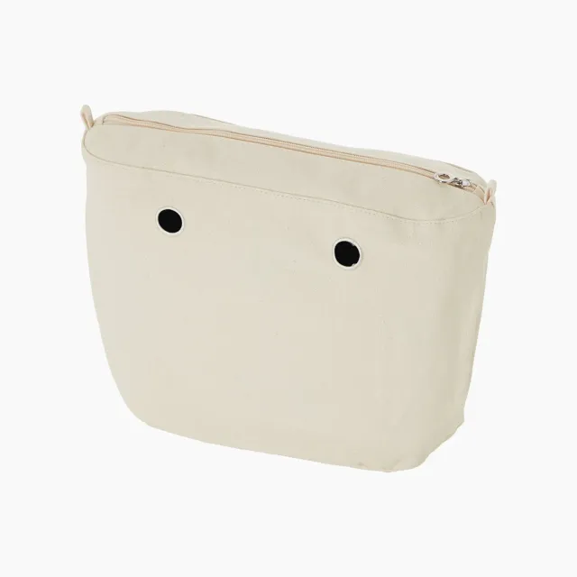 O bag doublure intérieure toile naturelle zippée