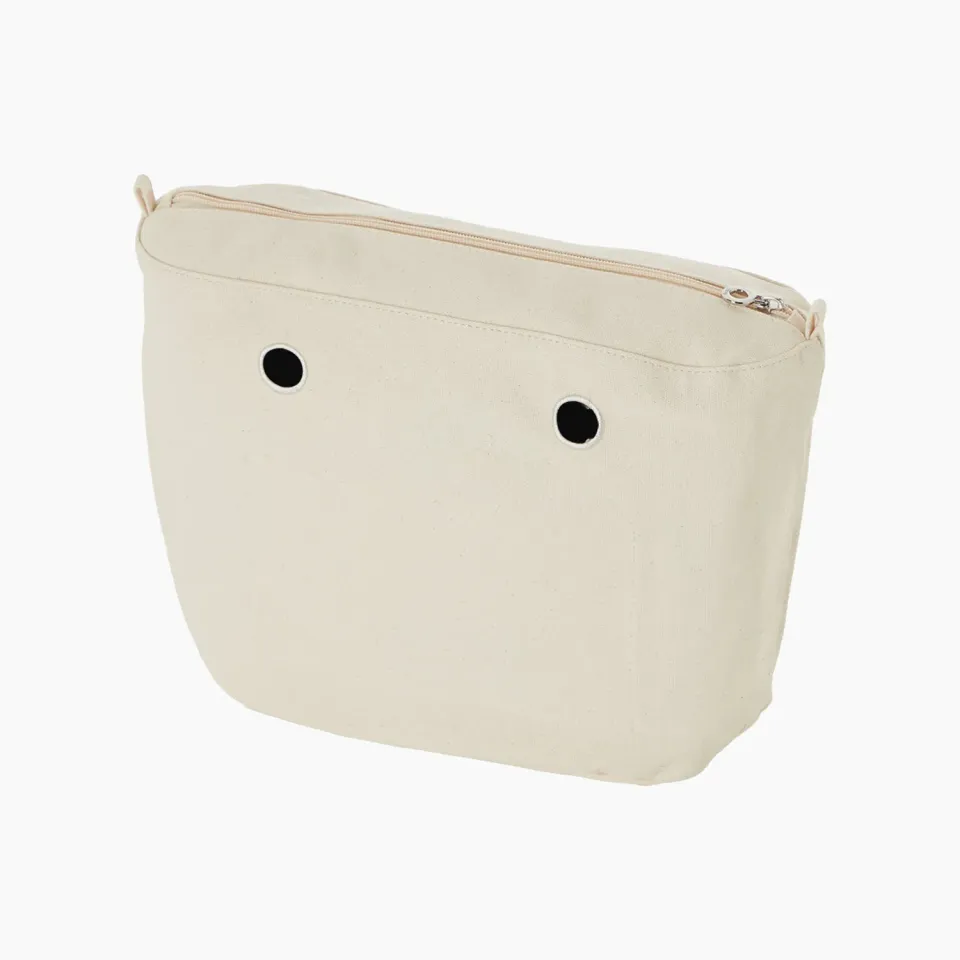 O bag doublure intérieure toile naturelle zippée