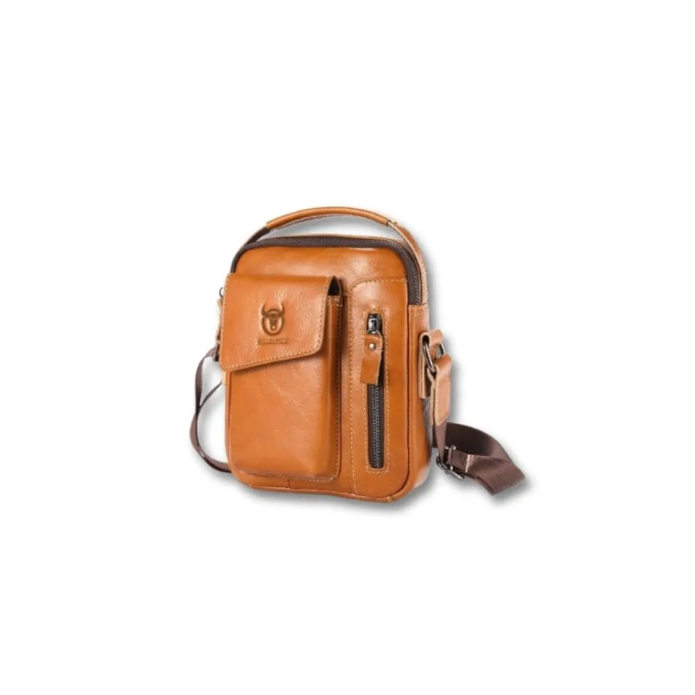 Maison Sacoches Atlas sacoche homme cuir marron zippée